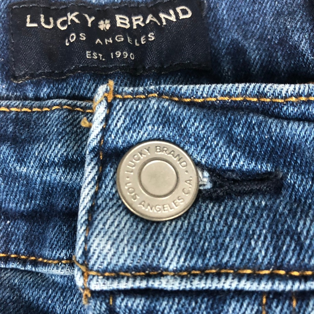 Lucky Brand 410 Athletic Slim Jeans Men's 32x32 Distressed Ripped Blue Denim - Picture 7 of 14